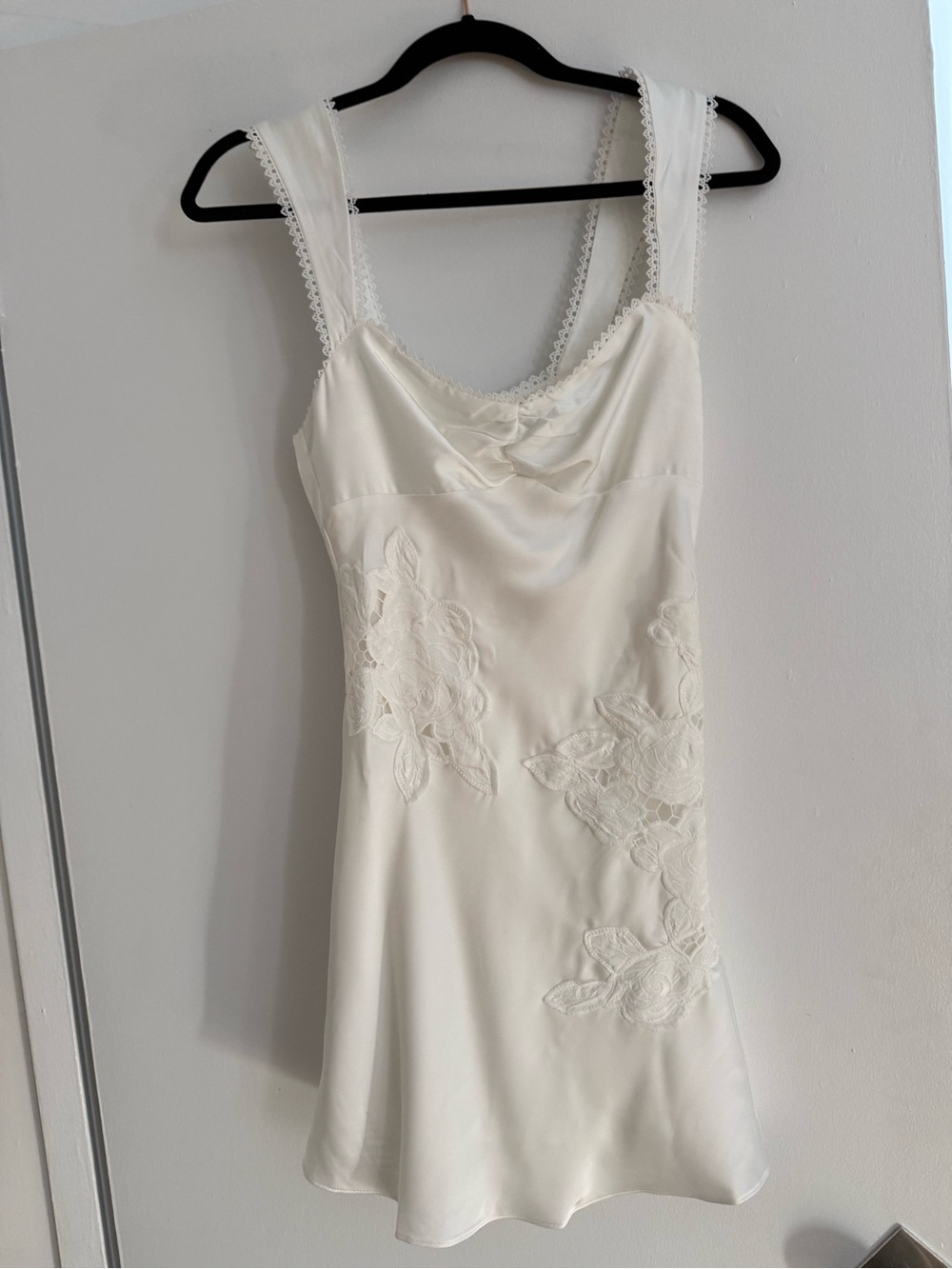 Hello Molly Ivory Lace-Detail Mini Slip Dress